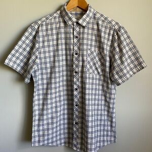 London Prodigy Men's Short Sleeve Button Up Shirt Size Large Inner‎ Collar Trim